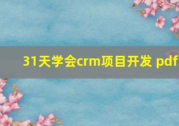 31天学会crm项目开发 pdf